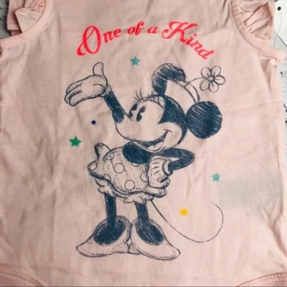 Baby Gap Girls Pink Minnie Mouse Onesie Sz 12-18 M